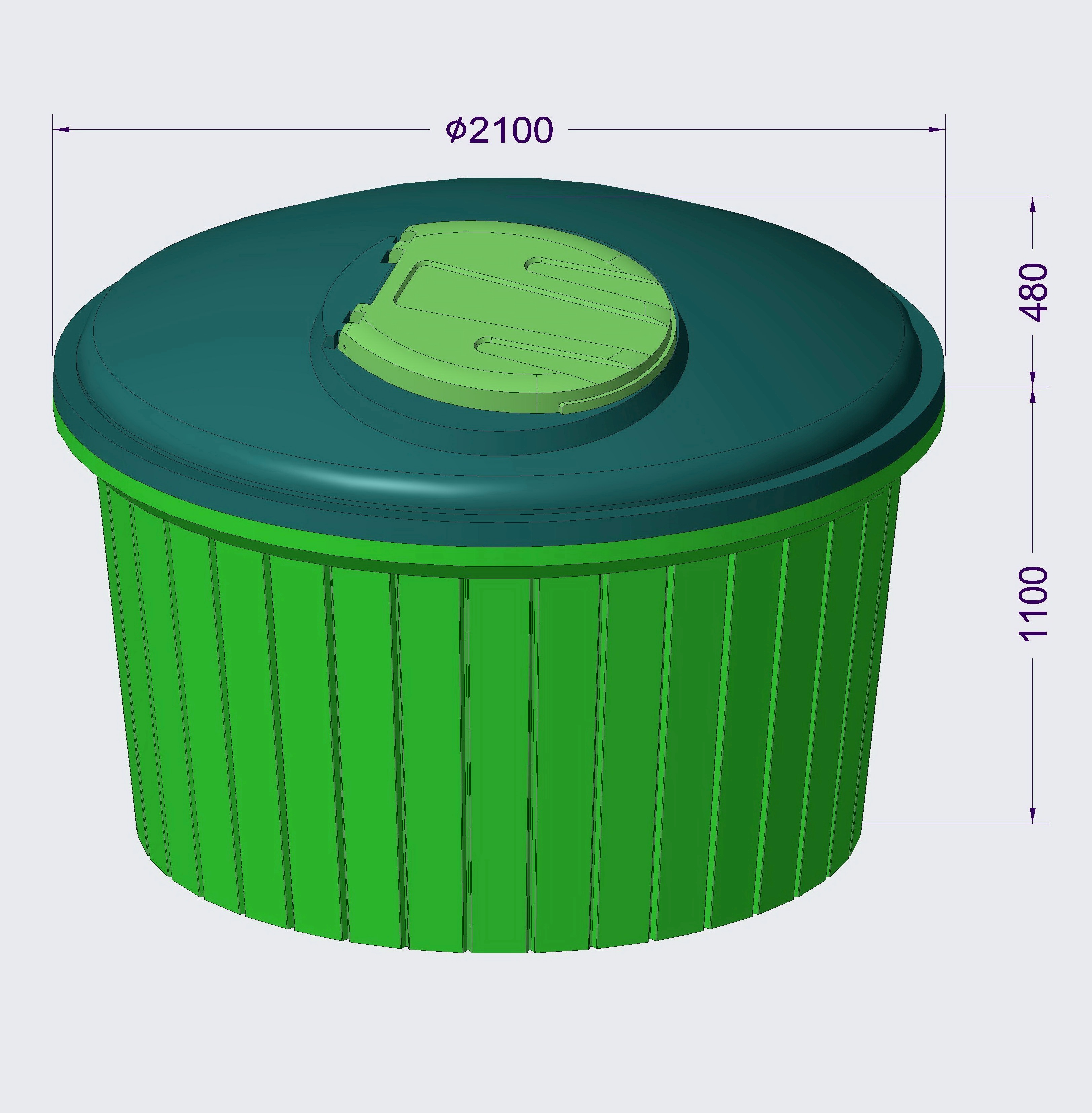 Схема заглубленного контейнера